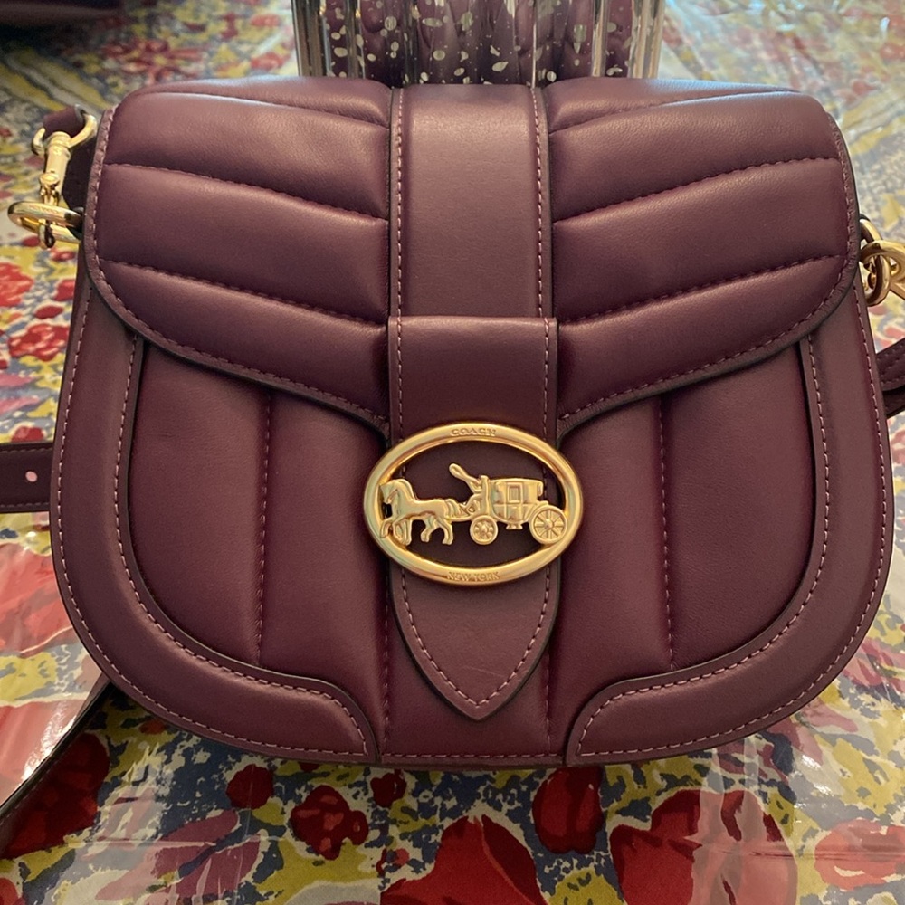 Coach Cassie Quilted Leather Crossbody Bag in Burgundy
